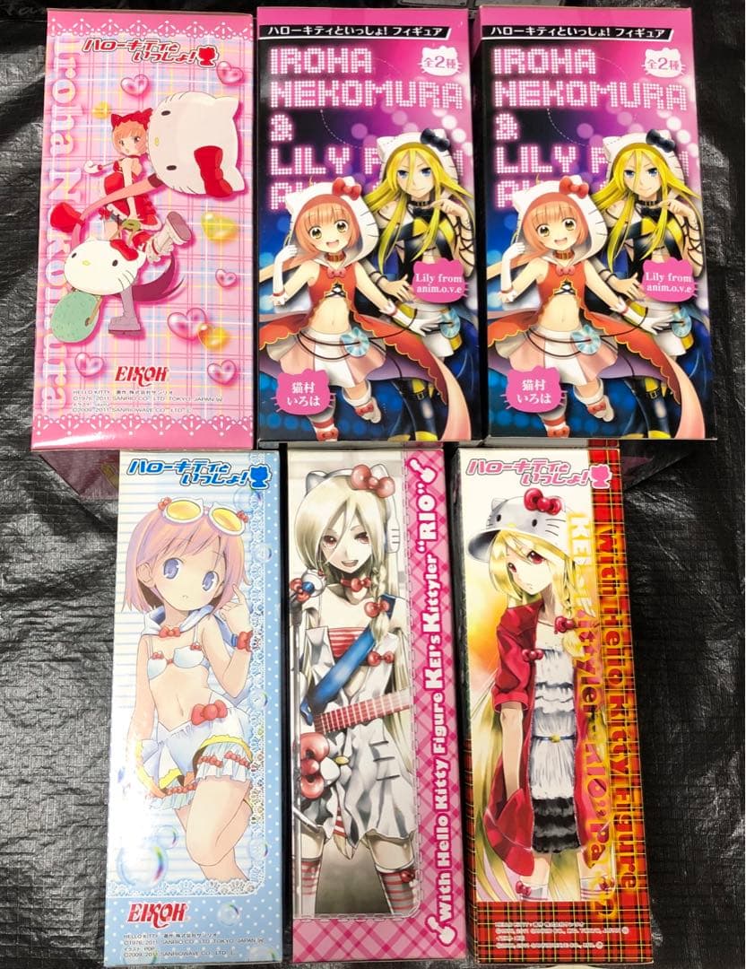 6点 ハローキティといっしょ リリィ いろは シズク リオ フィギュア 美少女