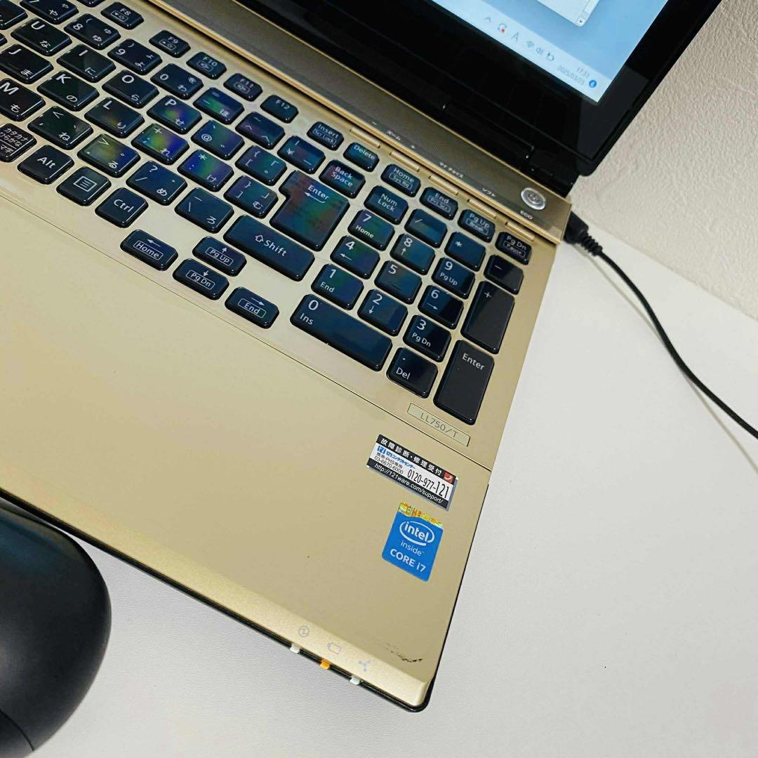 Y787 NECノートパソコン i7メモリ8G高速Windows11オフィス付き