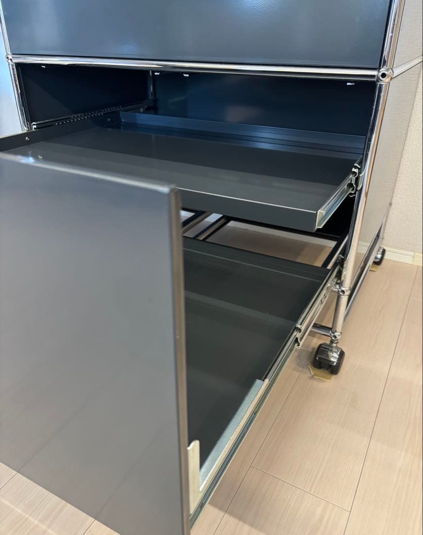 【奥行500】USMハラー 1列3段 補強仕様 キャスター付　ヴィンテージ