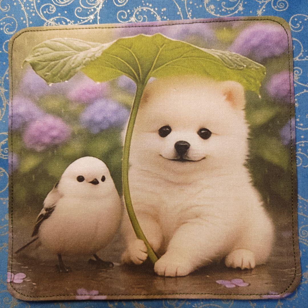 yourelia 　4重ハンカチ　ポメラニアンちゃん柄 18枚