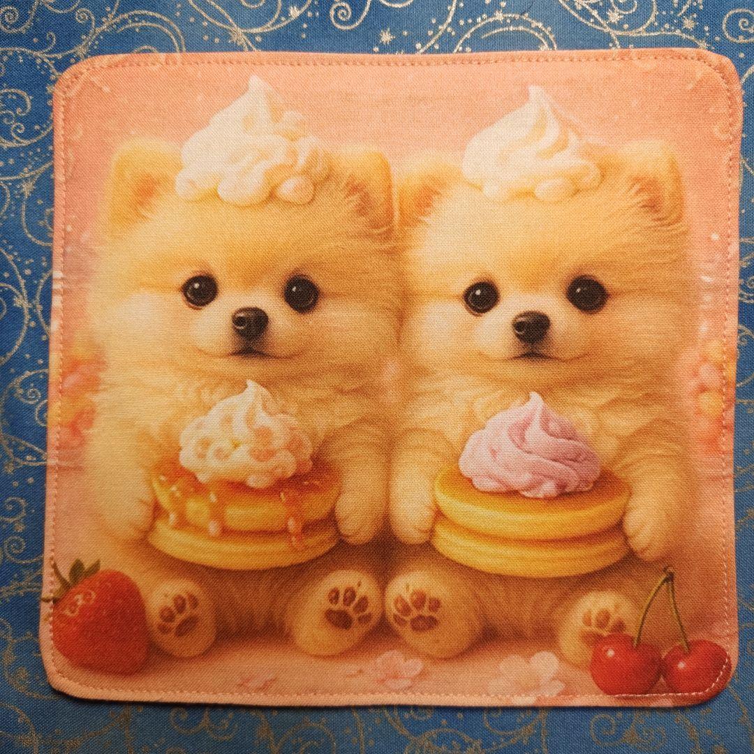 yourelia 　4重ハンカチ　ポメラニアンちゃん柄 18枚