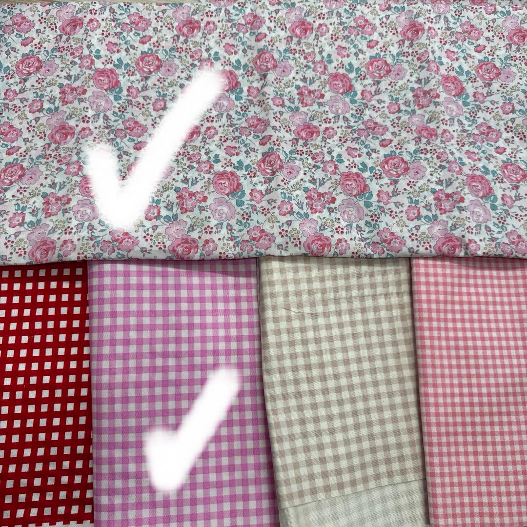 ❤️　レッスンバッグ　上履き袋　体操袋　ハート刺繍　チェック柄　名入れ刺繍