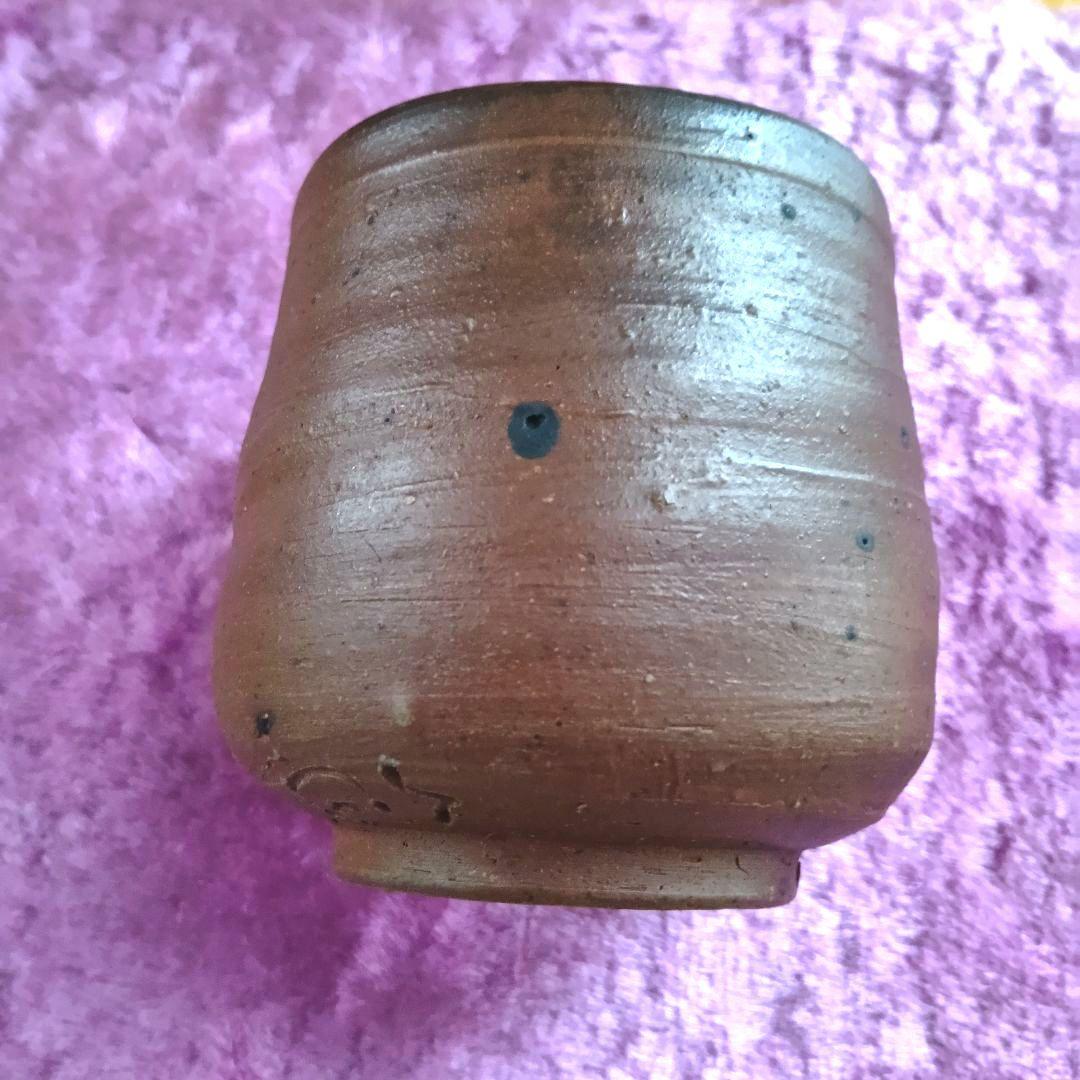骨董品 備前焼 夫婦湯呑み ペア 湯呑み2客 木箱付き 焼締 陶器 極美品‼️
