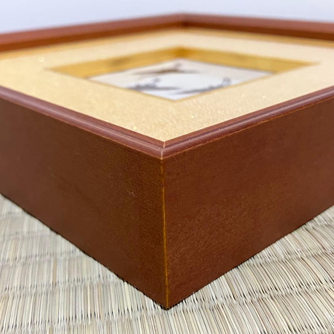 井上規 造 小田志焼 3羽鶴 焼物 陶芸 規窯 パネル 額装品 縁起物 置物