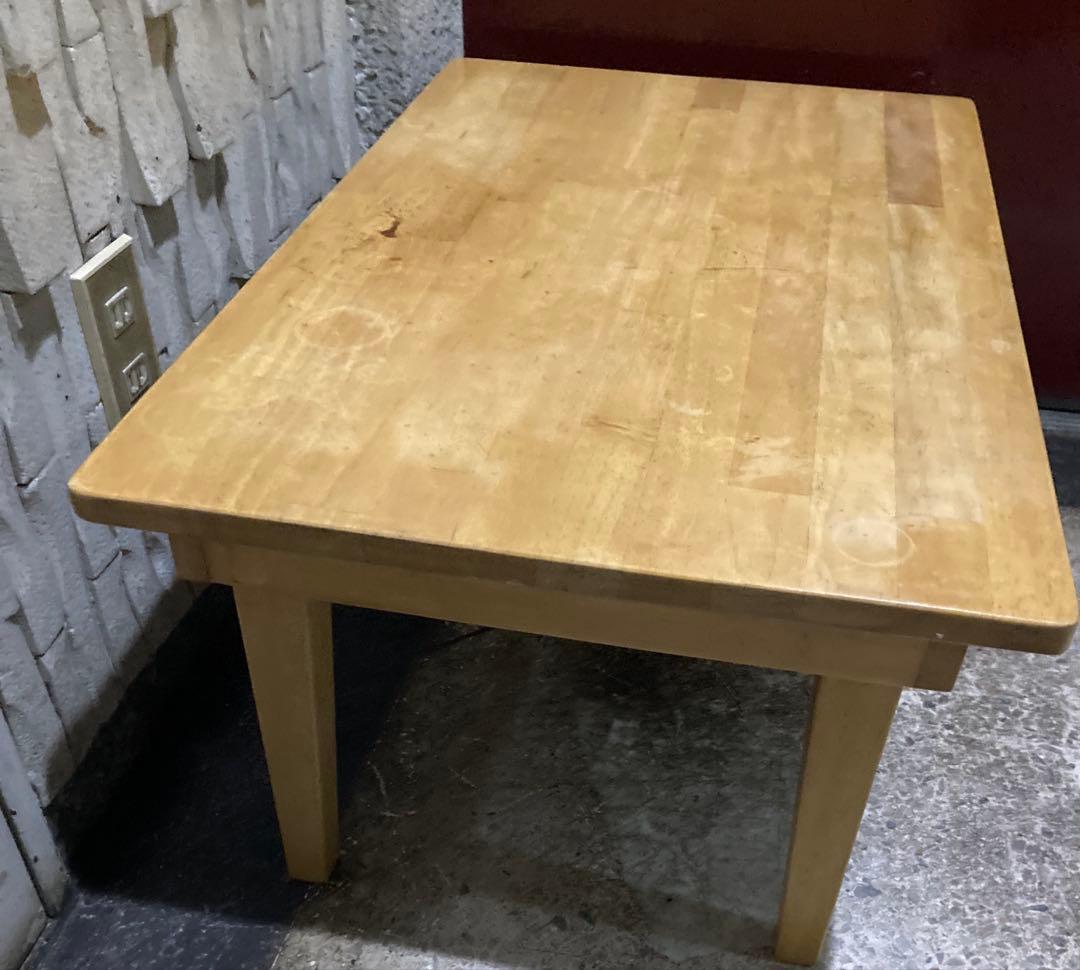 無印良品 天然木(ゴムの木材) ローテーブル・折りたたみ式　廃盤品　超貴重