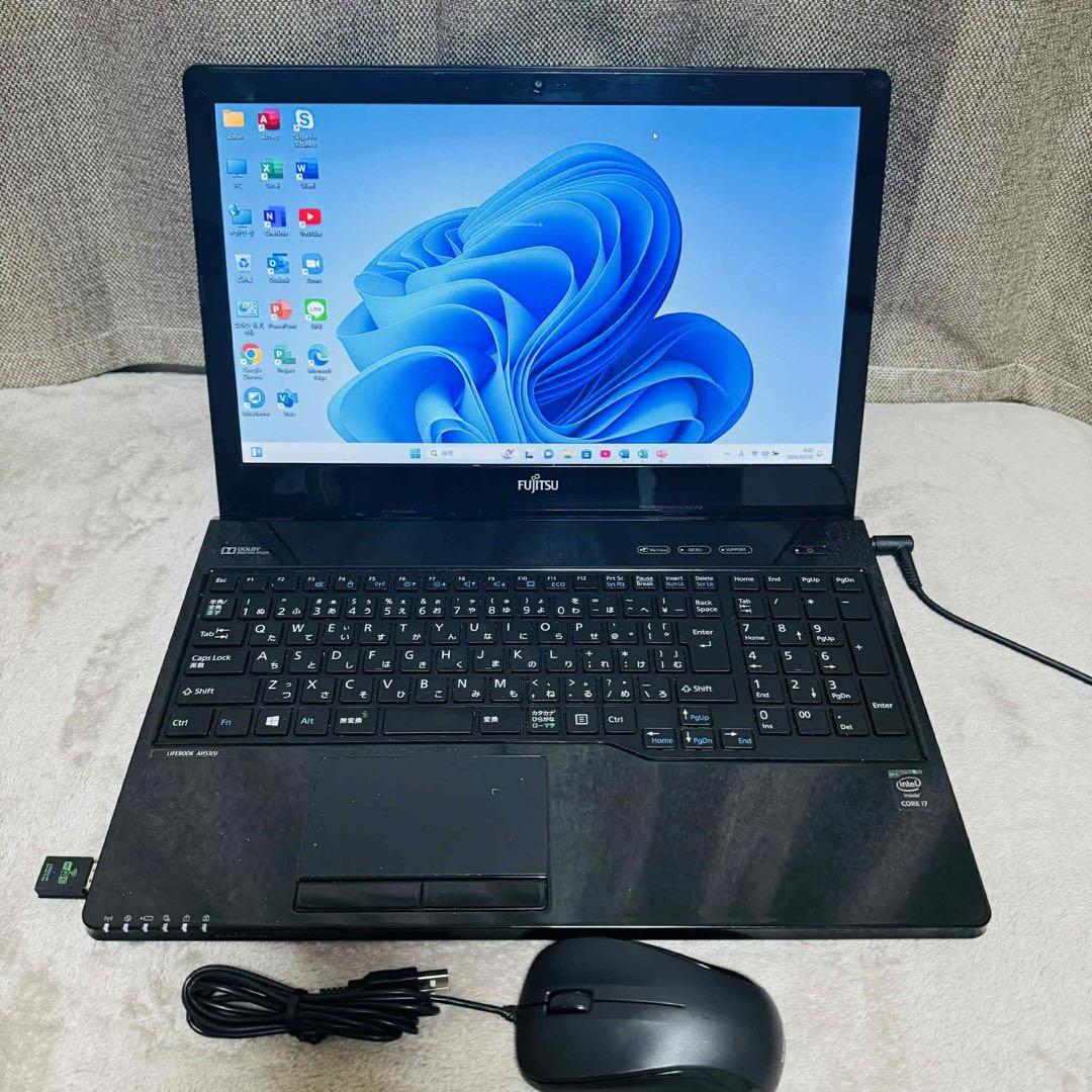 S290 FujitsuノートパソコンWEBカメラ i7メモリ8G高速Win11