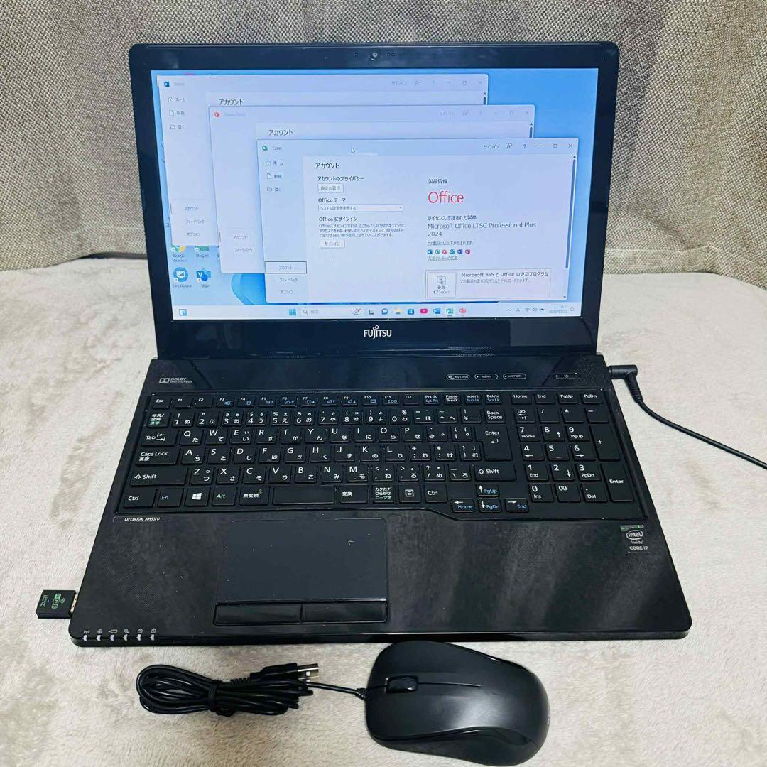 S290 FujitsuノートパソコンWEBカメラ i7メモリ8G高速Win11