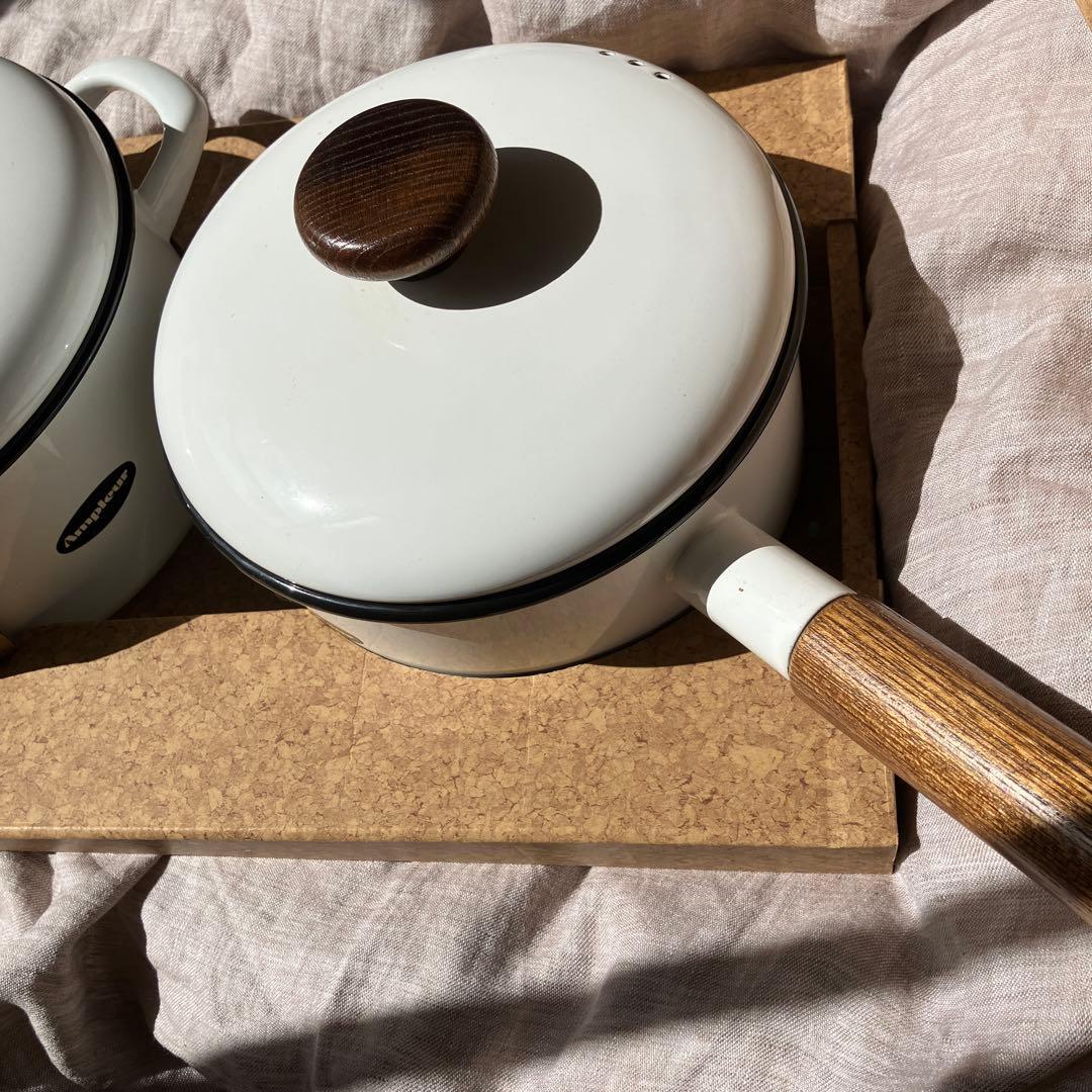 Ampuleur Basic ソースパン 両手鍋　2個　エジリー　琺瑯ホウロウ