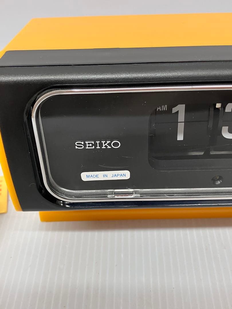 昭和レトロ SEIKO セイコー　パタパタ時計 黄DP632T 動作確認済※箱付