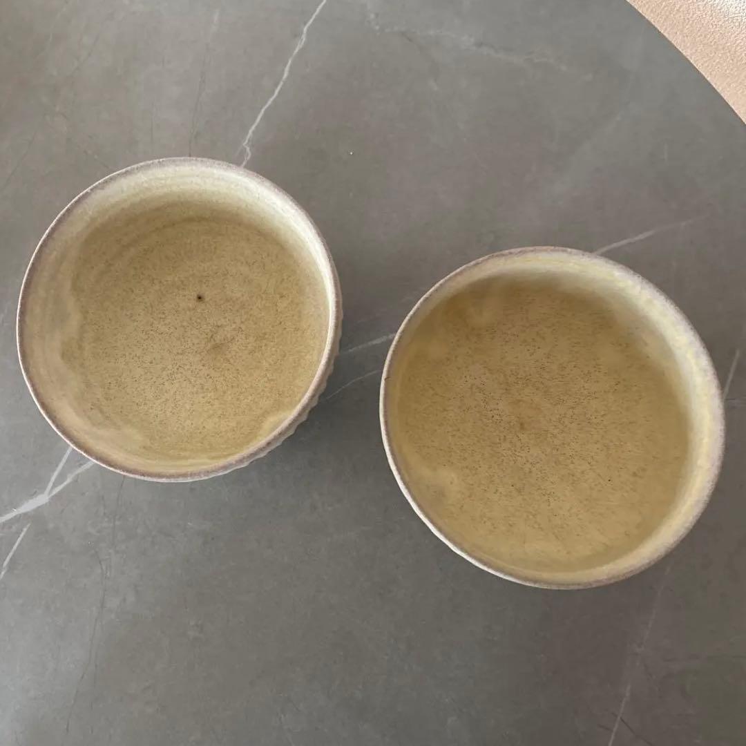 シモヤユミコ作　ボウルS しのぎ　波面取り　2個セット　作家　笠間　益子陶器市