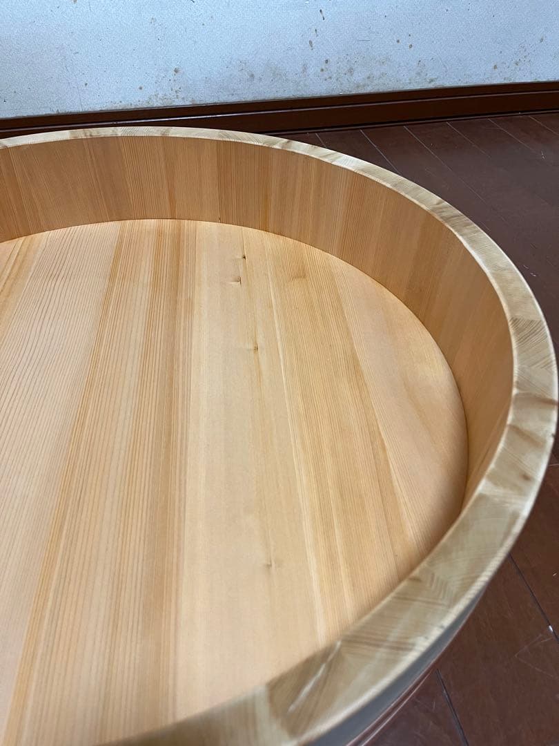 【新品未使用品　木曽さわら】超特大　木製 銅箍　飯台 寿司桶 木桶