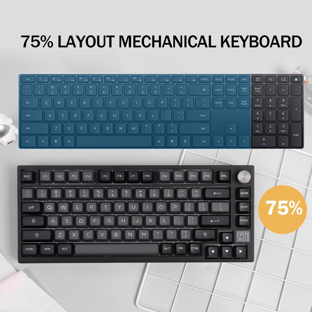 80キー メカニカルゲーミングキーボード 75 ホットスワップ 3接続モード