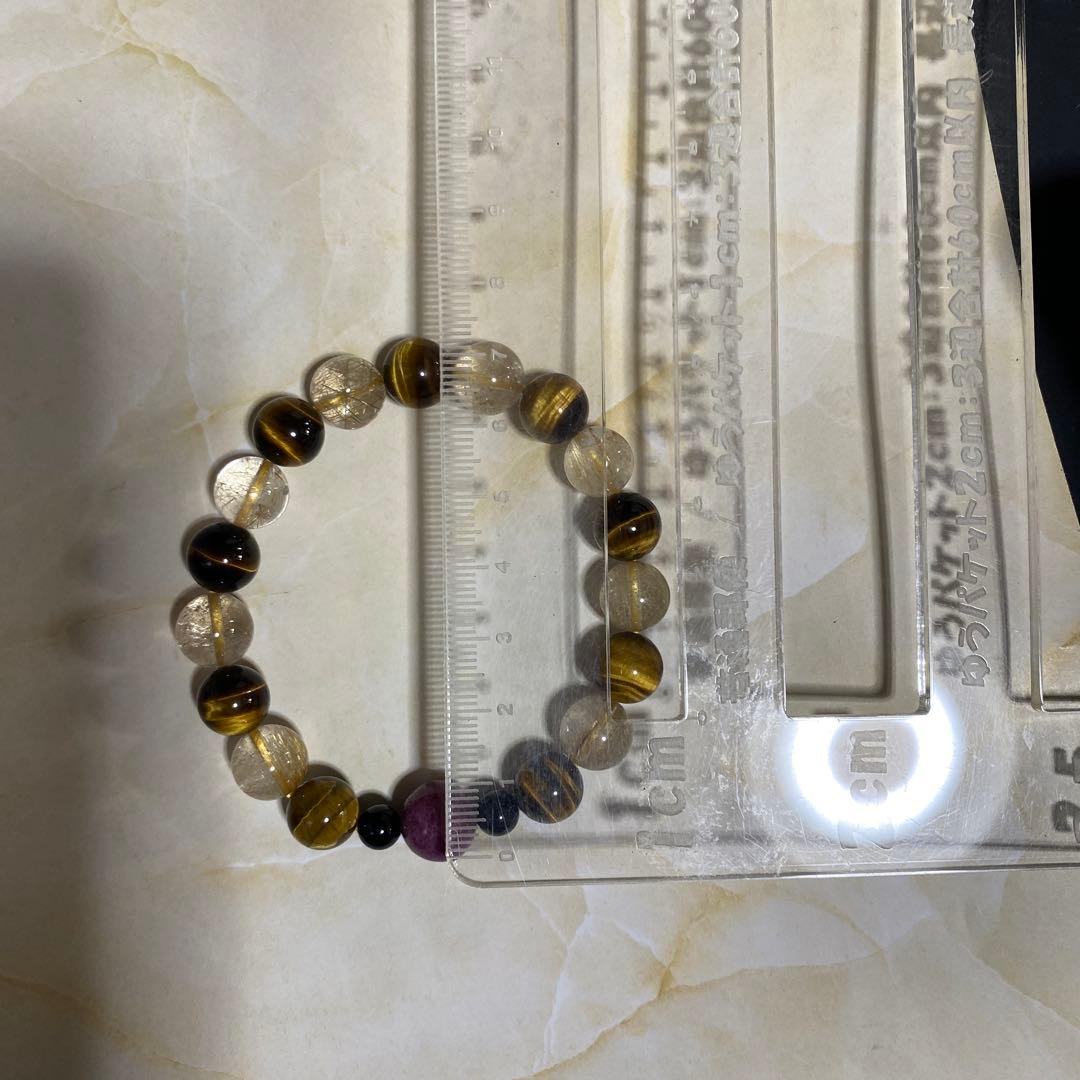 パワーストーンブレスレット　 ルビー・ルチル・タイガー・モリオン