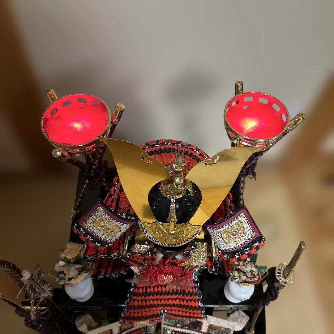 五月人形 武士の鎧 赤金