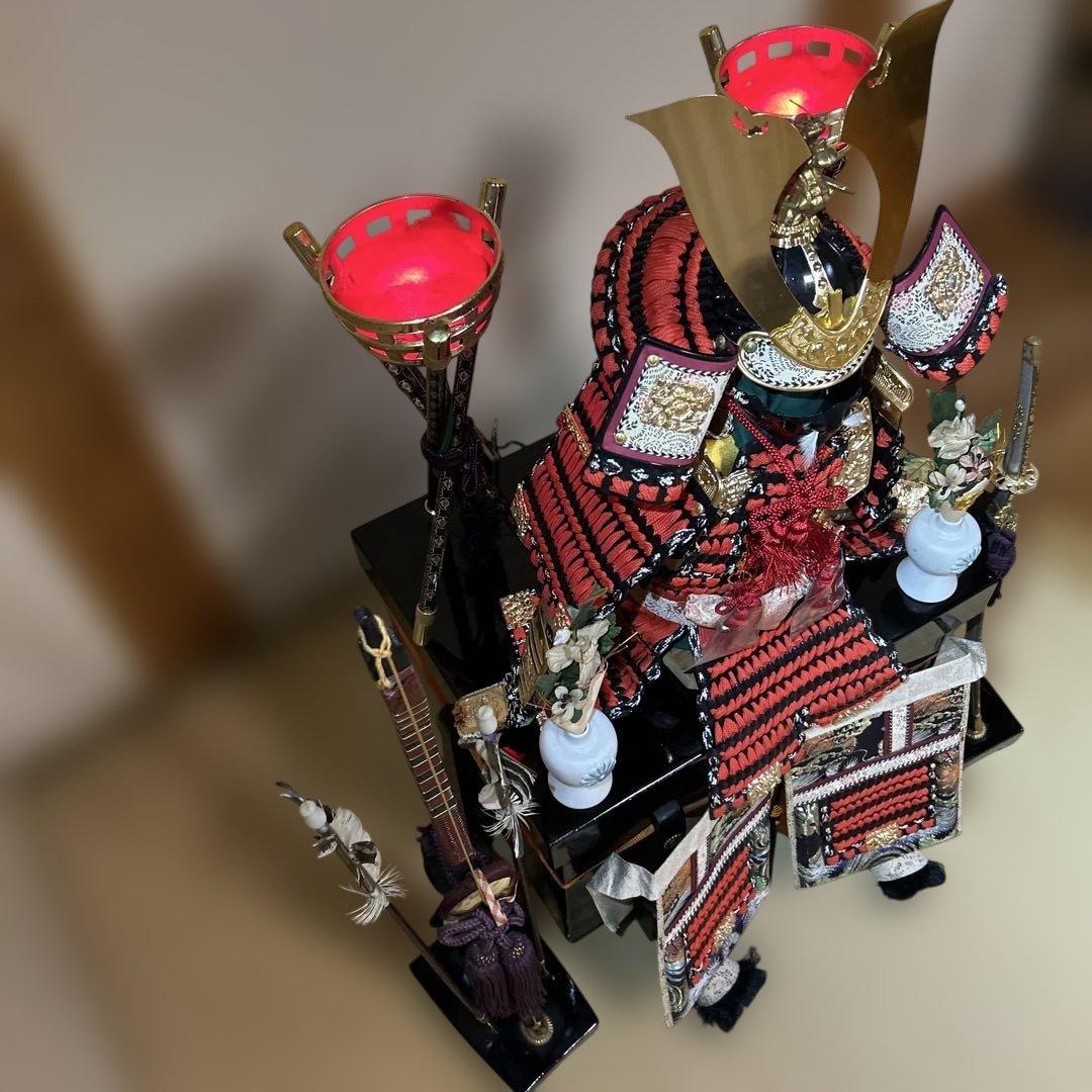 五月人形 武士の鎧 赤金