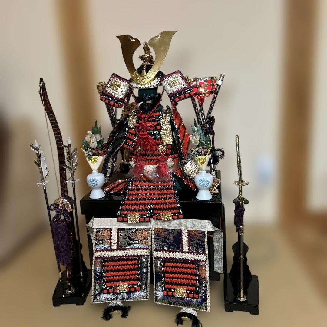 五月人形 武士の鎧 赤金