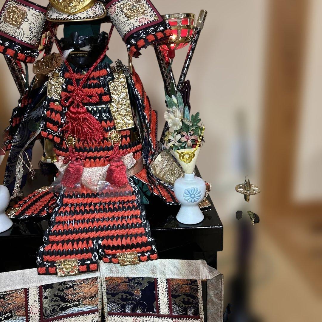 五月人形 武士の鎧 赤金