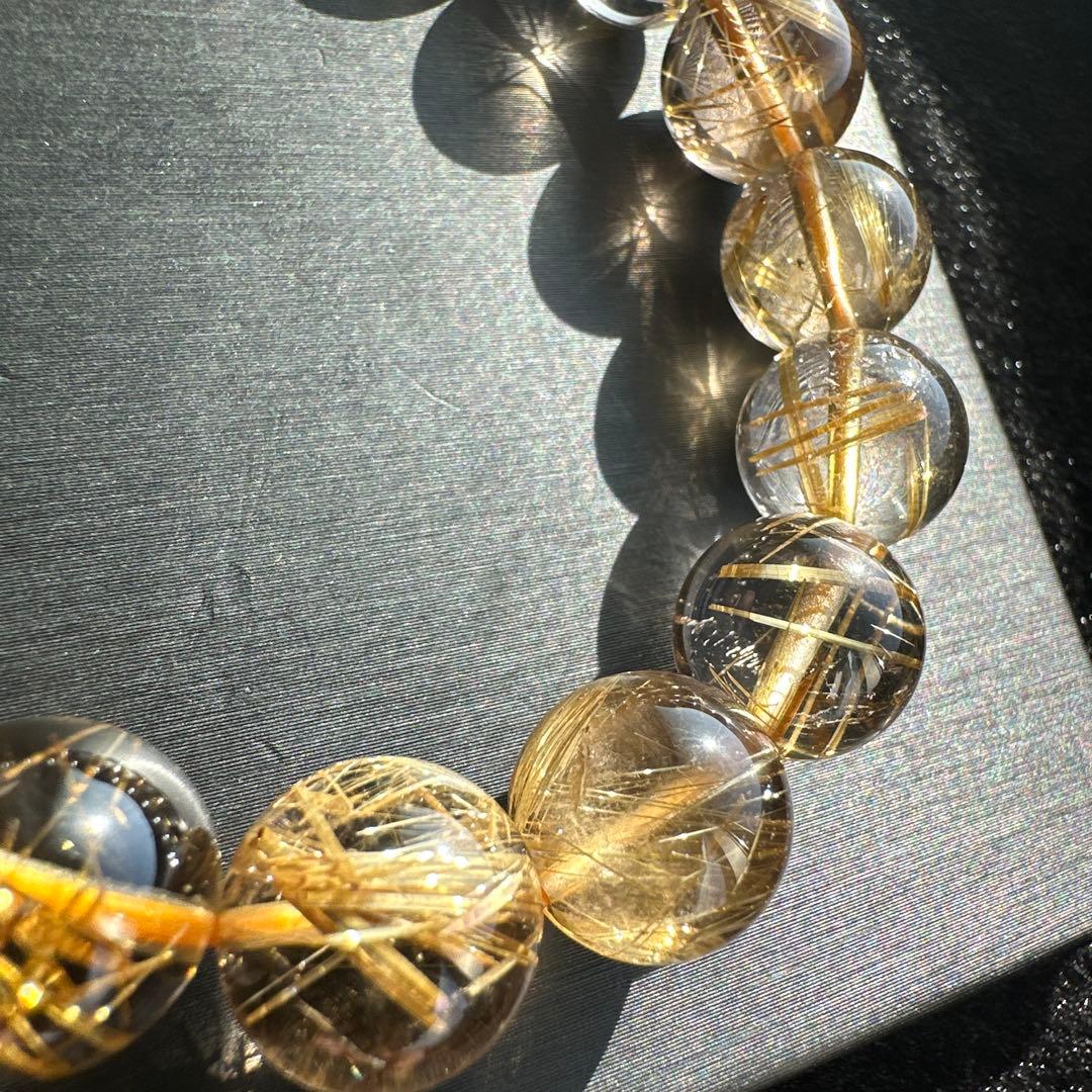 超透明タイチンルチルクォーツ　13㎜　天然石　パワーストーン