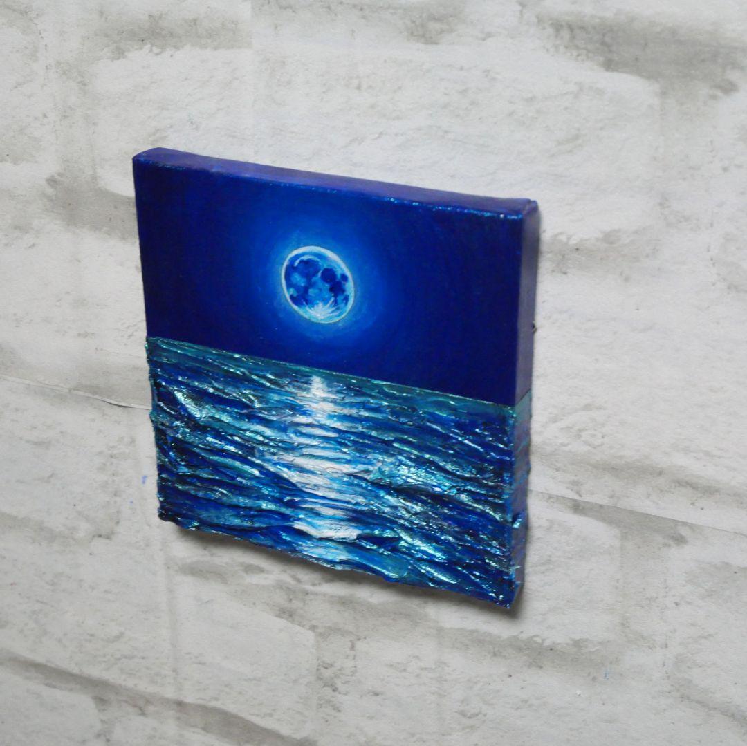 油絵 油彩 油彩画 絵 絵画 アートパネル【スーパーブルームーン 】