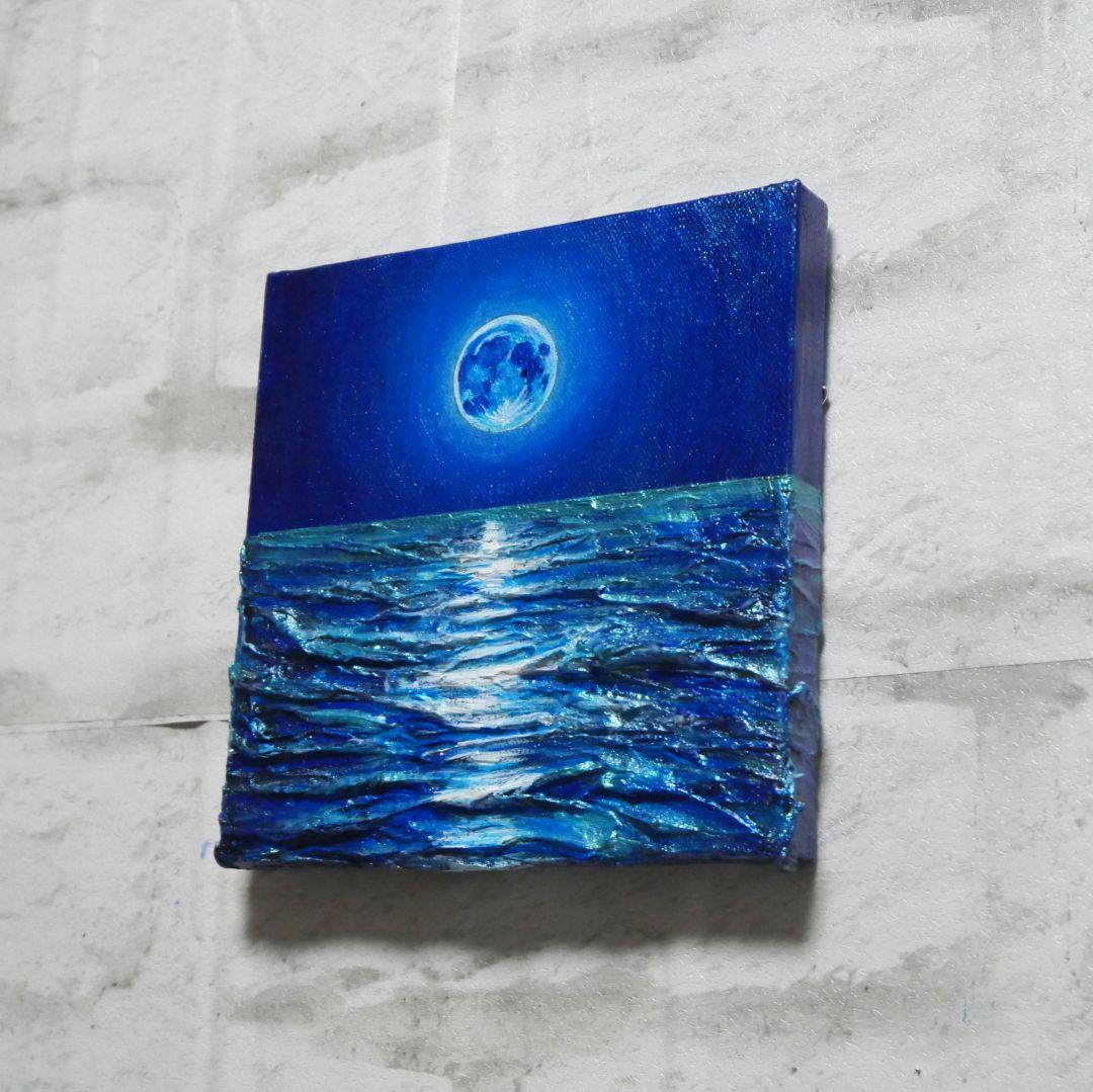 油絵 油彩 油彩画 絵 絵画 アートパネル【スーパーブルームーン 】