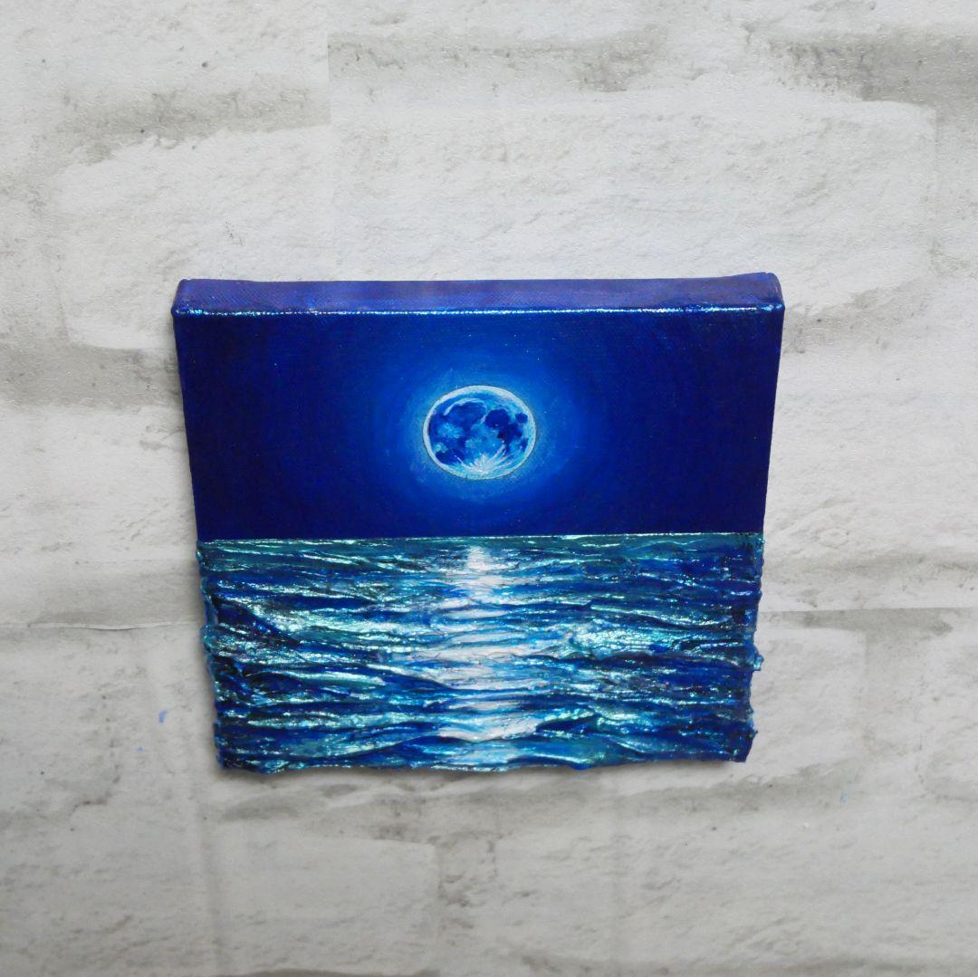 油絵 油彩 油彩画 絵 絵画 アートパネル【スーパーブルームーン 】