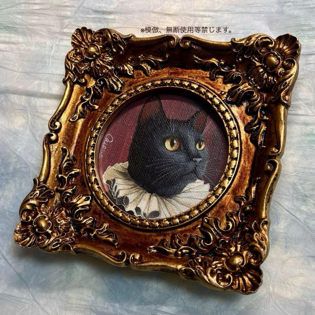 絵画 黒猫 猫の絵 猫雑貨 黒にゃんこ 猫グッズ 美術品 原画 cat art