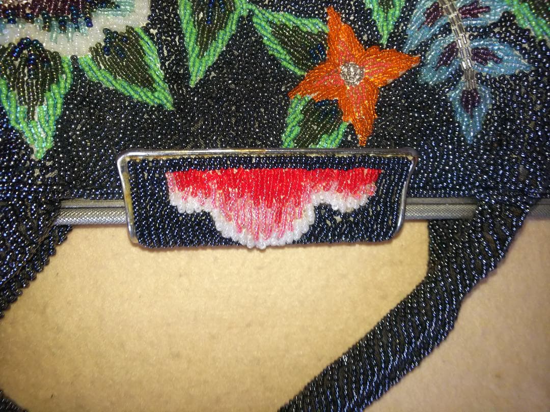 総ビーズバッグ がま口 ハンドバッグ 和装バッグ