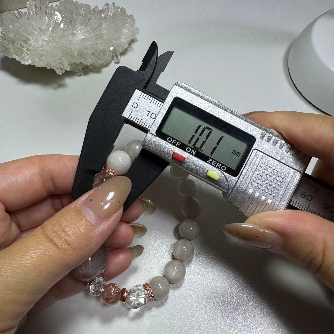 セール　一点物　天然石　ハンドメイドブレス　サゲニティック　ガーデン　共生　粒