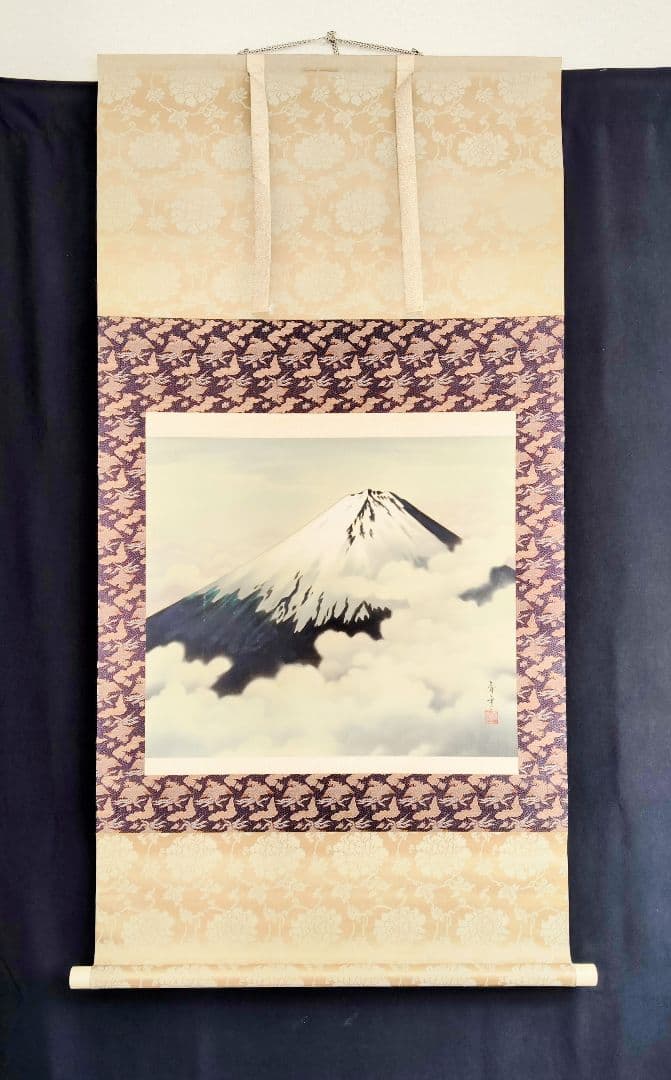 12-13　掛け軸　在銘　富士