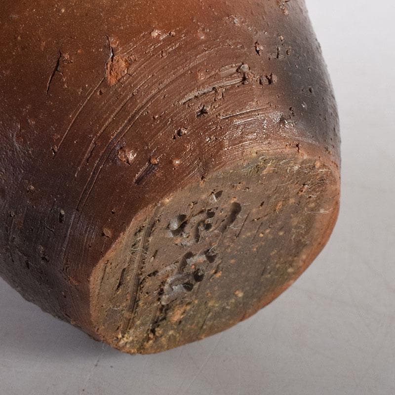 茶道具　備前焼　小西陶古作　茶入　仕覆付　共箱　V　7998