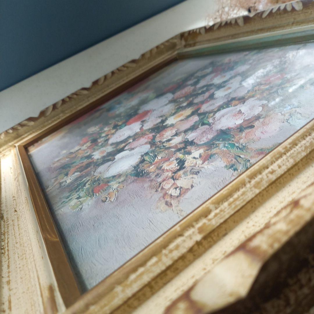 庭園の花 ダイフ 複製画 レプリカ 額装　52×61cm 心に宿る世界の名画