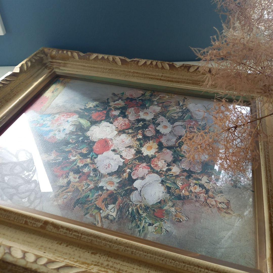 庭園の花 ダイフ 複製画 レプリカ 額装　52×61cm 心に宿る世界の名画