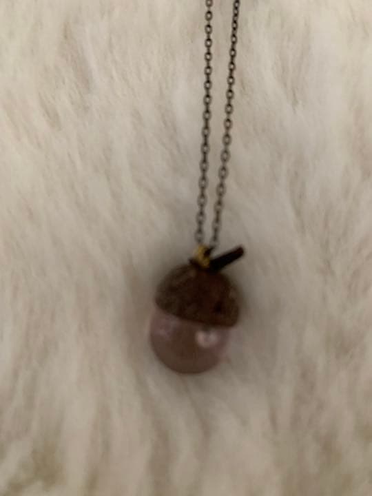 【新品】ハンドメイド　どんぐり　ネックレス　ピンク