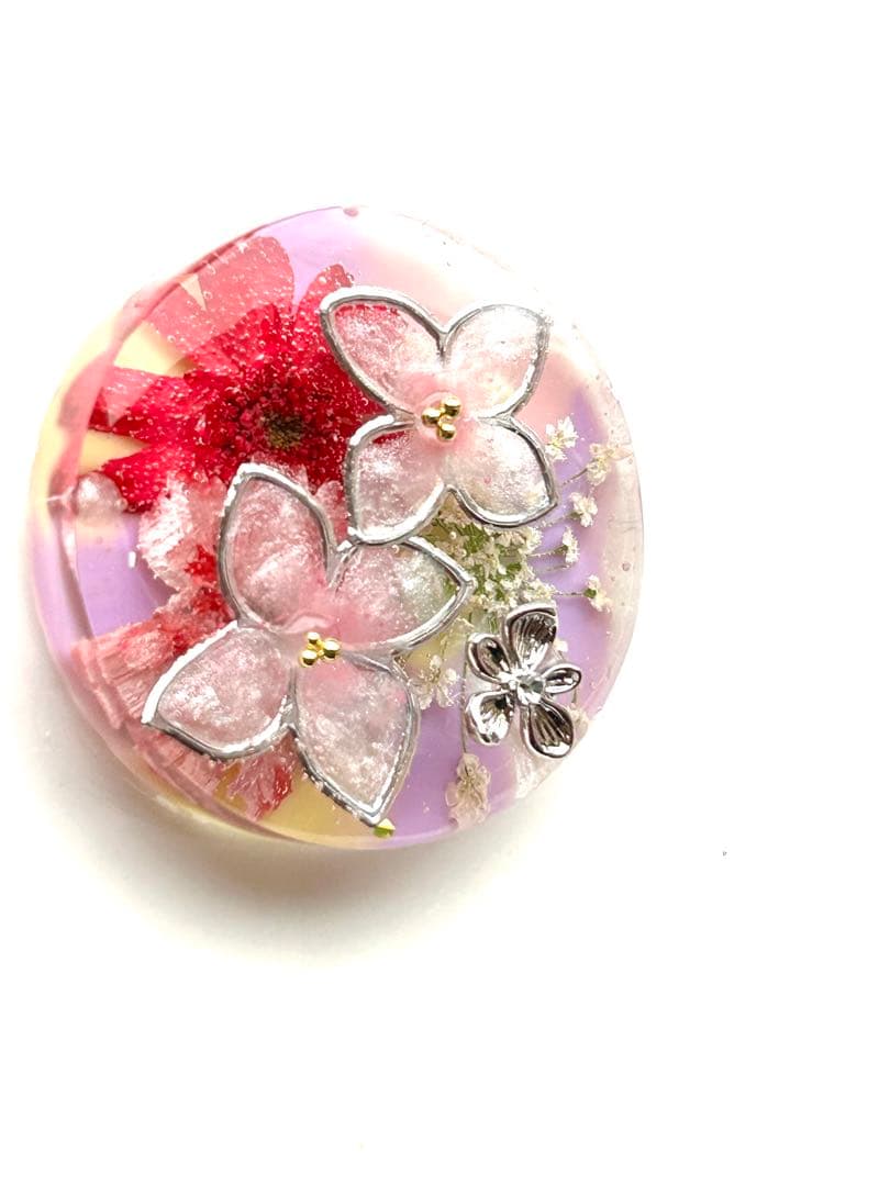 新作☆レジンヘアゴム　Rain紫陽花ピンク