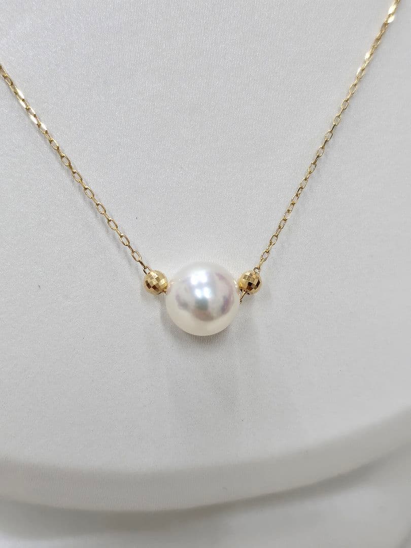K18 あこやパールネックレス カットボール付き