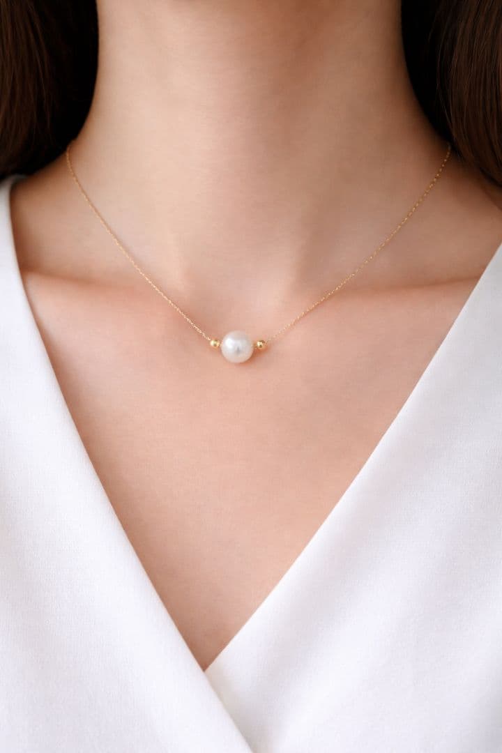 K18 あこやパールネックレス カットボール付き