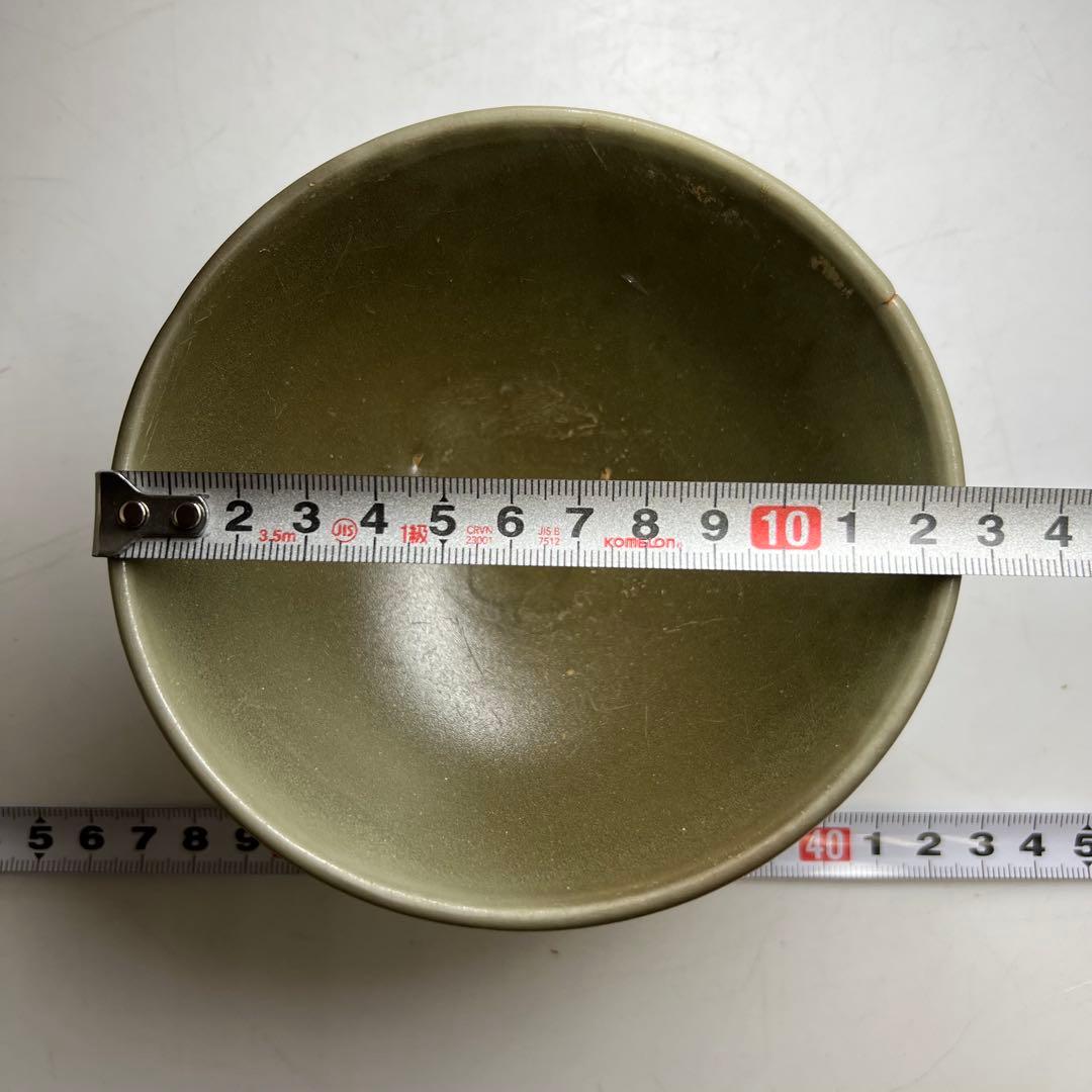 中国明時代　七官青磁茶碗 最大幅約12.8cm 東キ8-0326☆2F