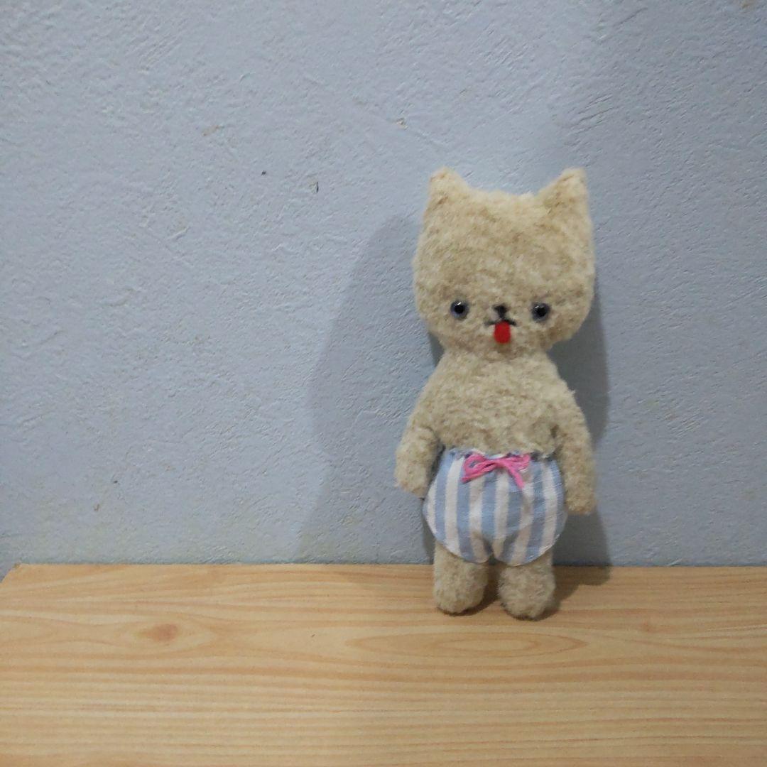 かぼちゃパンツねこちゃん　テディベア作家　アンティークベア　フランスアンティーク