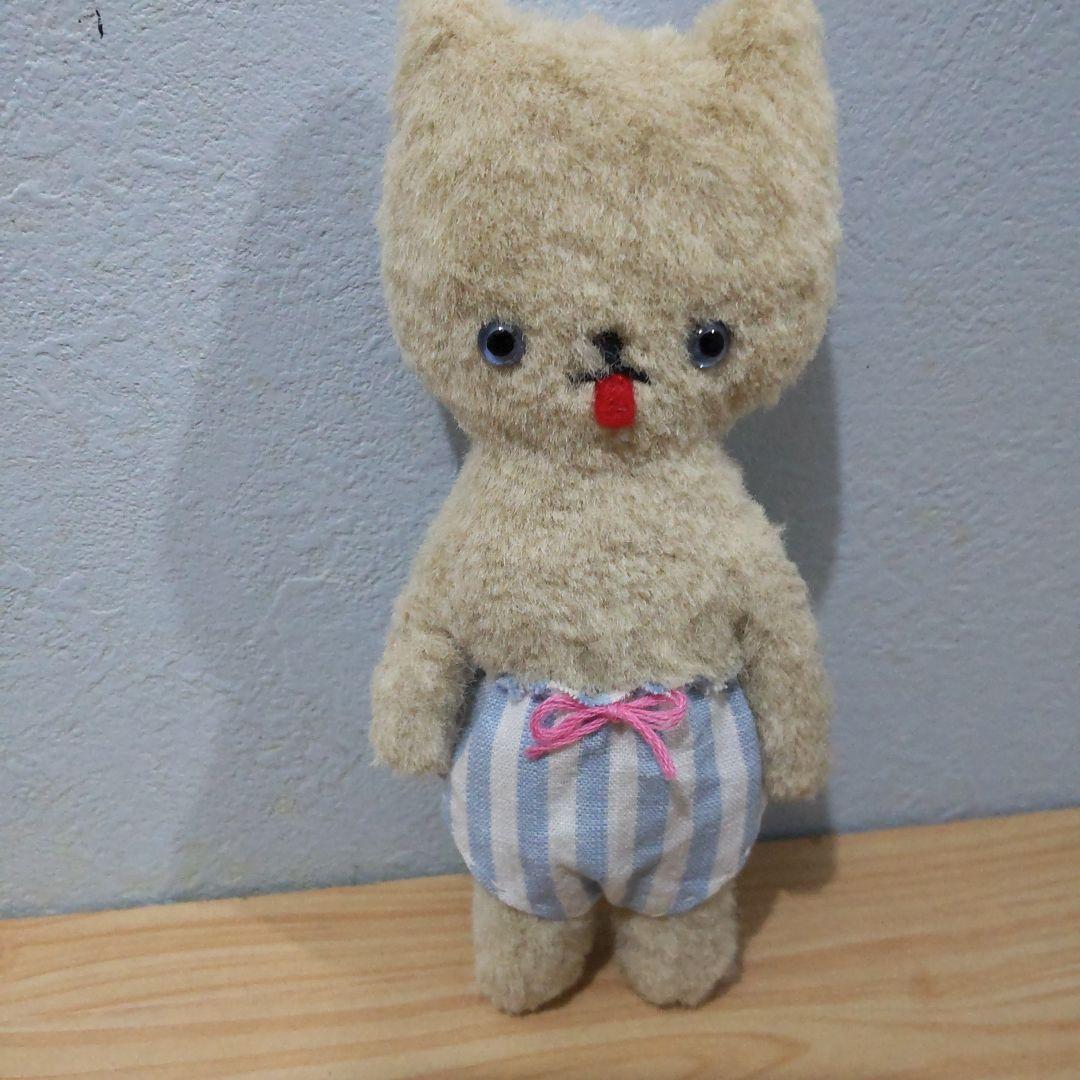 かぼちゃパンツねこちゃん　テディベア作家　アンティークベア　フランスアンティーク