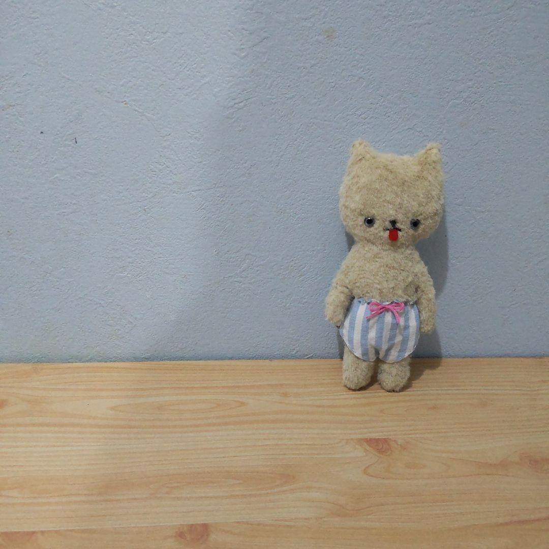 かぼちゃパンツねこちゃん　テディベア作家　アンティークベア　フランスアンティーク