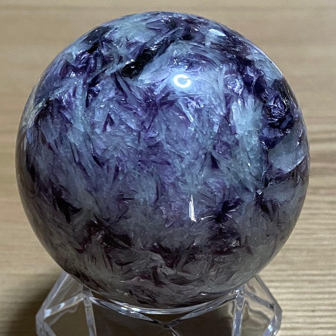 レア‼︎ キラキラ　マイカ　スフィア‼︎お値下げ不可　クリア台座つき