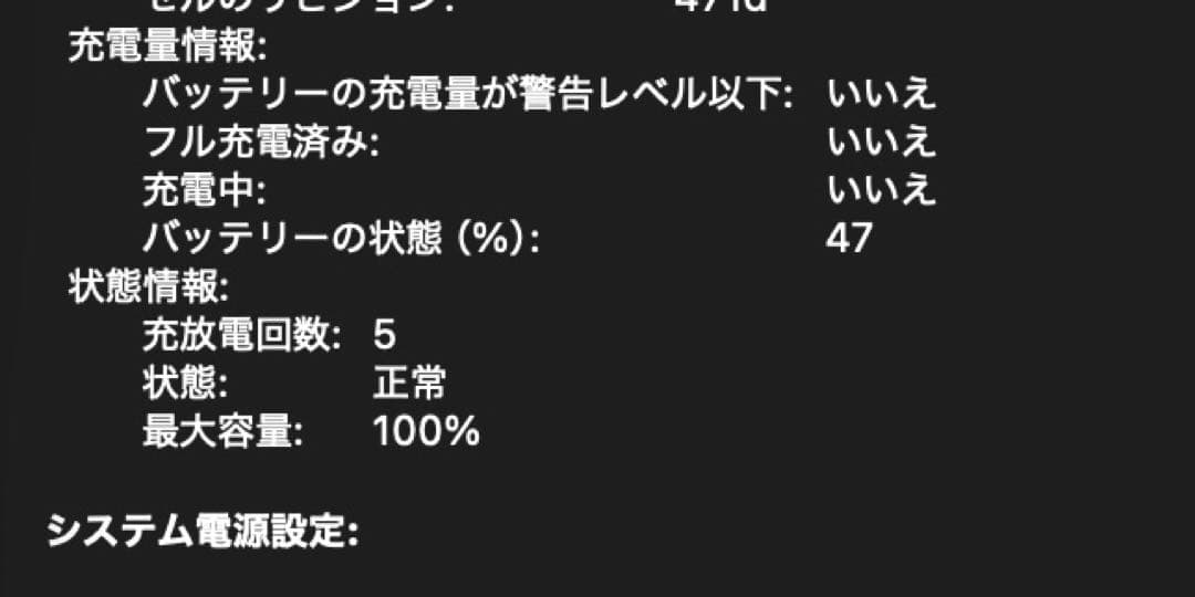 【美品】M4 MacBookAir13インチ16GB 512GB 充放電回数5回