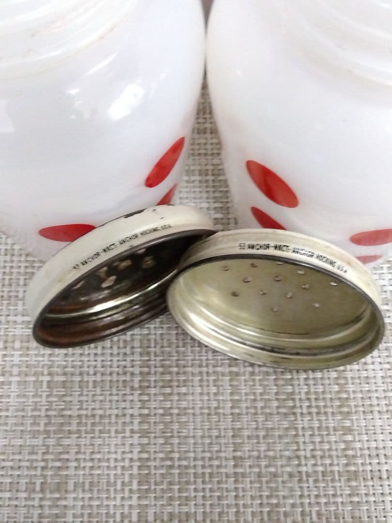 最終価格！ファイヤーキング ポルカドット 赤 ソルト＆ペッパーセット USA