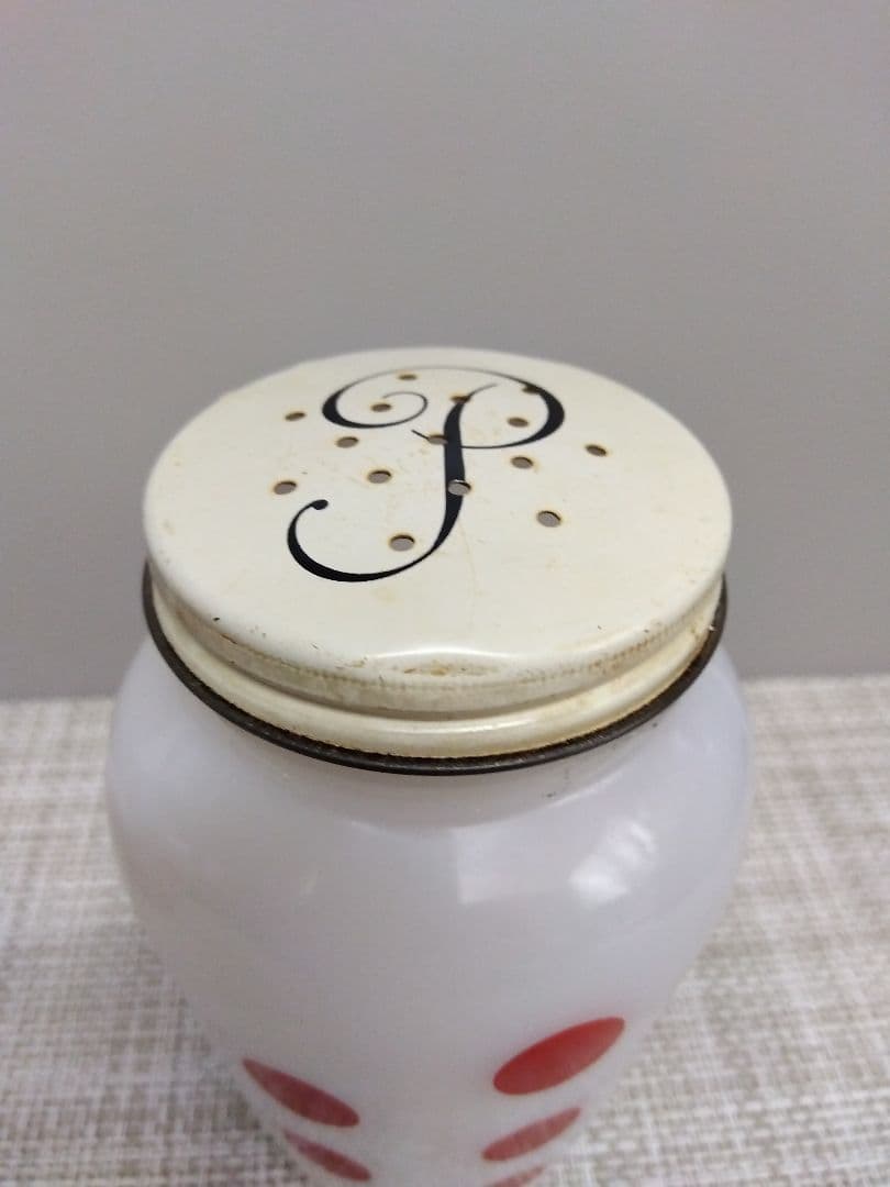 最終価格！ファイヤーキング ポルカドット 赤 ソルト＆ペッパーセット USA