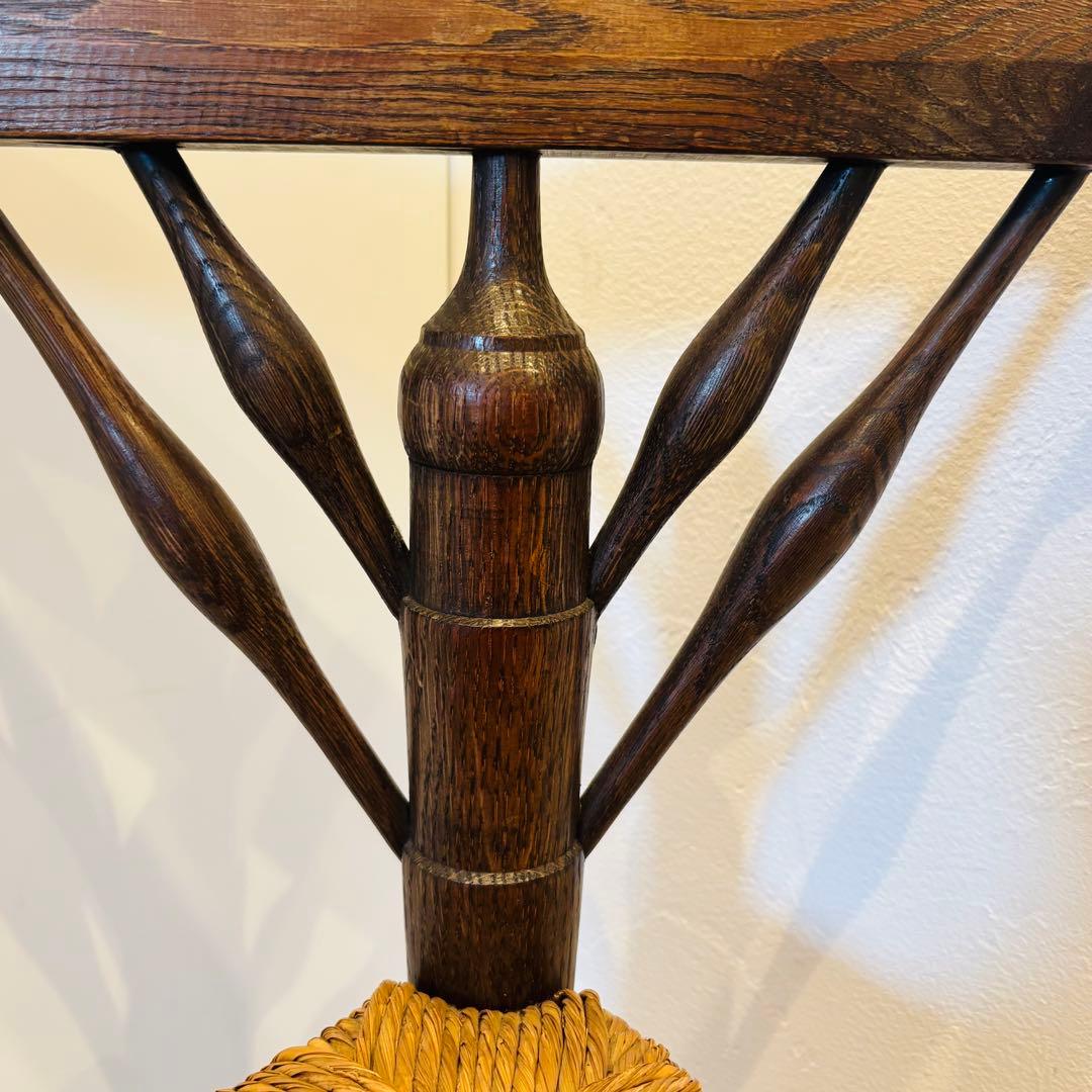 英国アンティーク コーナーチェア オーク無垢材 極上美品 即発送