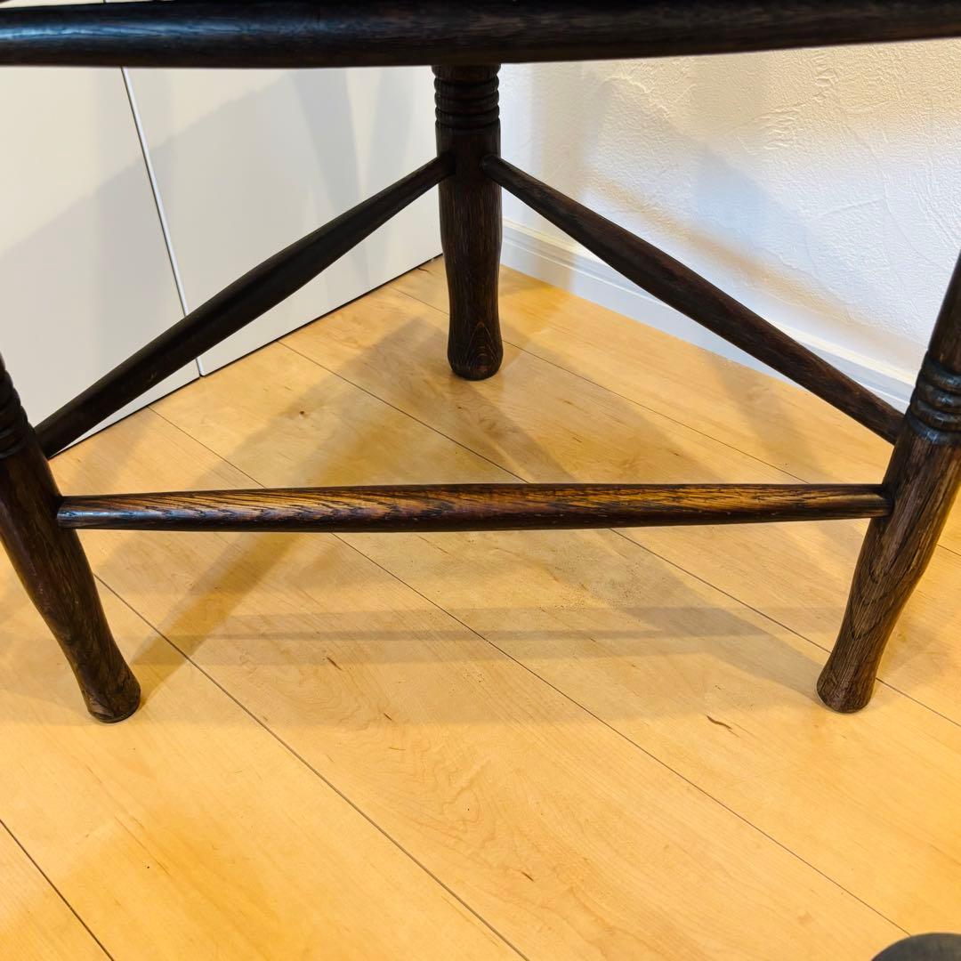 英国アンティーク コーナーチェア オーク無垢材 極上美品 即発送