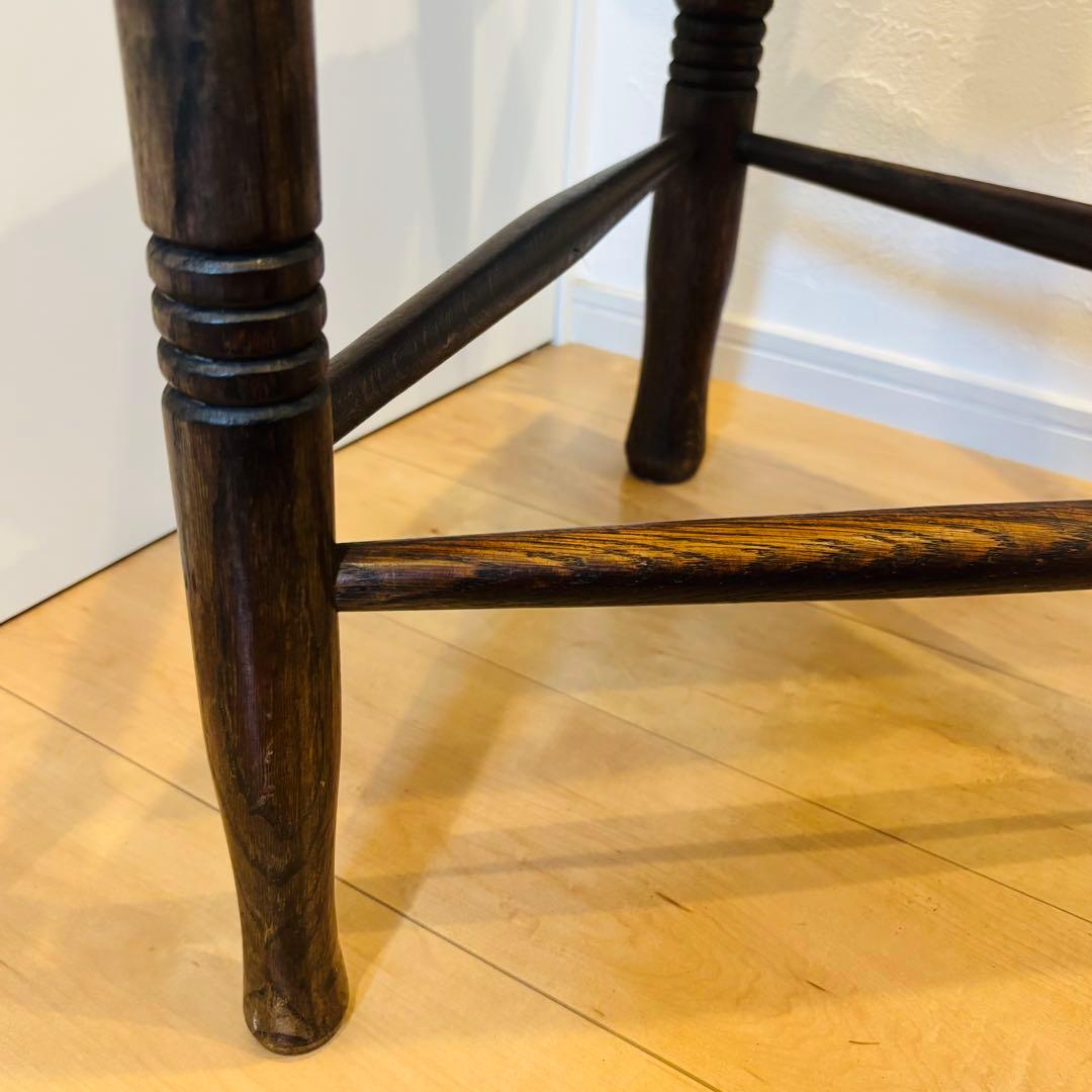 英国アンティーク コーナーチェア オーク無垢材 極上美品 即発送