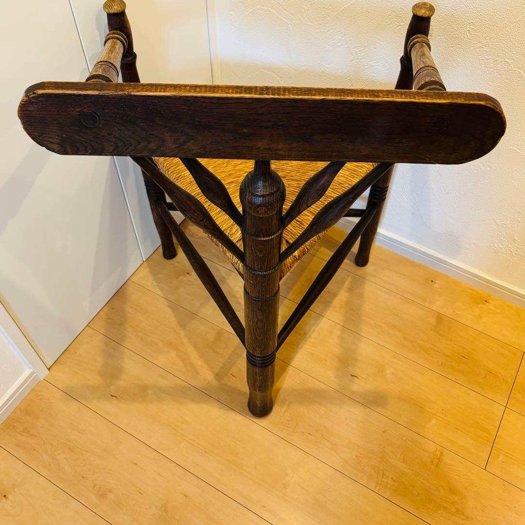 英国アンティーク コーナーチェア オーク無垢材 極上美品 即発送