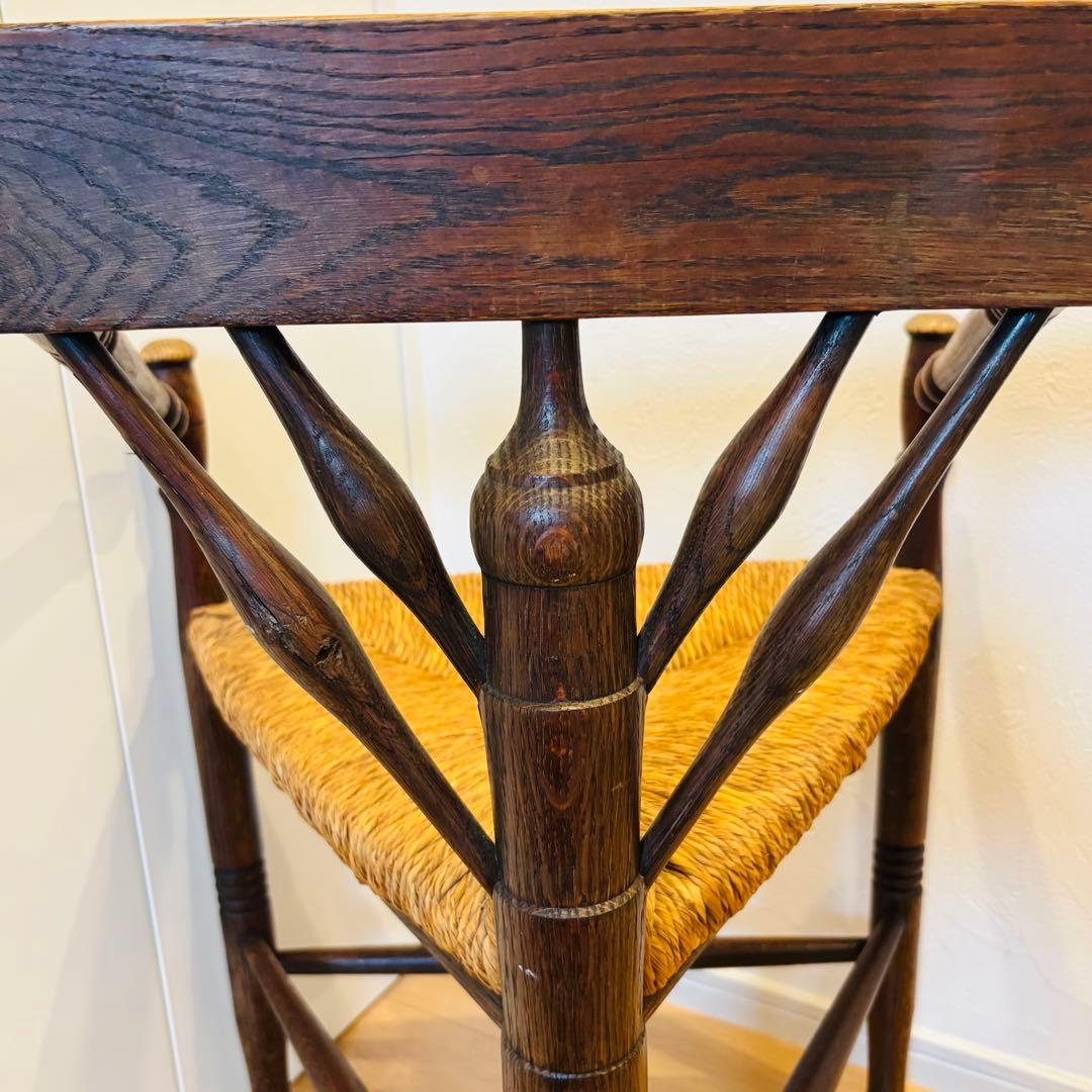 英国アンティーク コーナーチェア オーク無垢材 極上美品 即発送