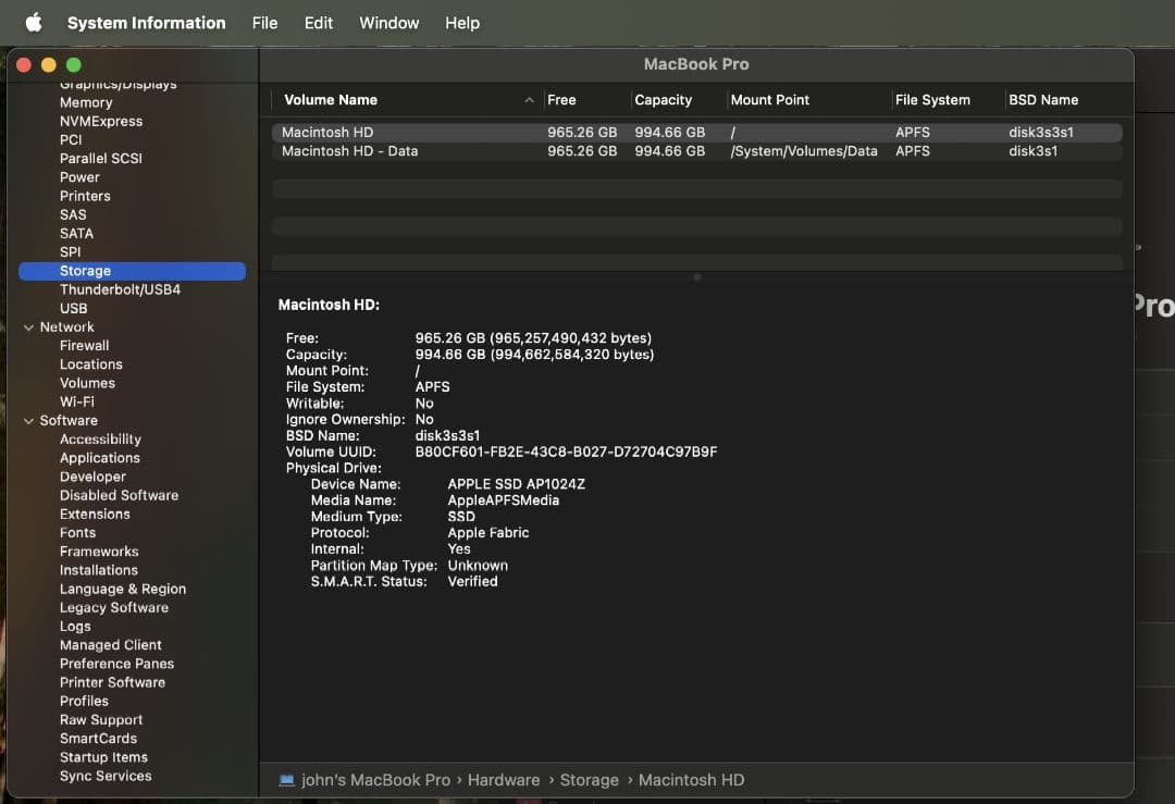 MacBookPro 2023 M3 バッテリー98%